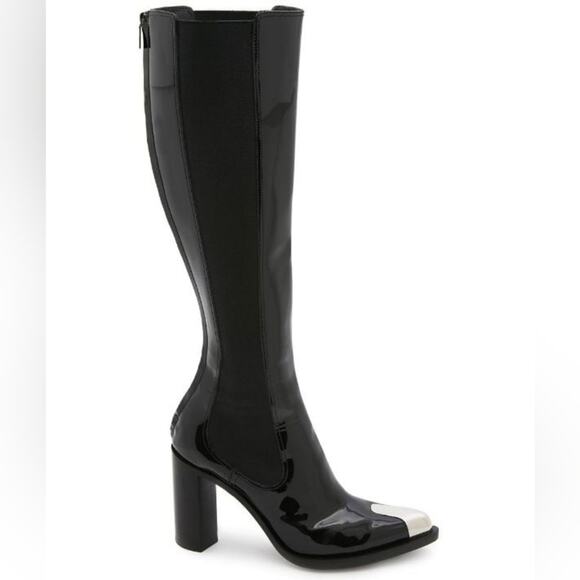 Alexander McQueen Shoes - NEW Alexander McQueen Punk 90 metal toecap patent leather boots size IT 39 US 9